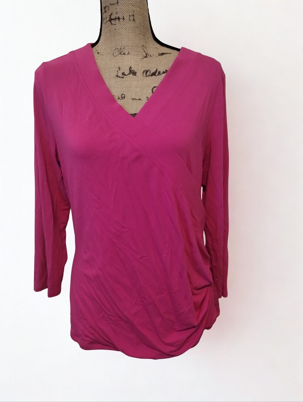 Ralph Lauren Long Sleeve Wrapped Ruched Blouse Women's Size XL